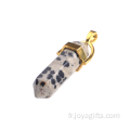 Pendentifs bijoux Pierres précieuses en onyx Collier pendentif à ciseaux hexagonaux
